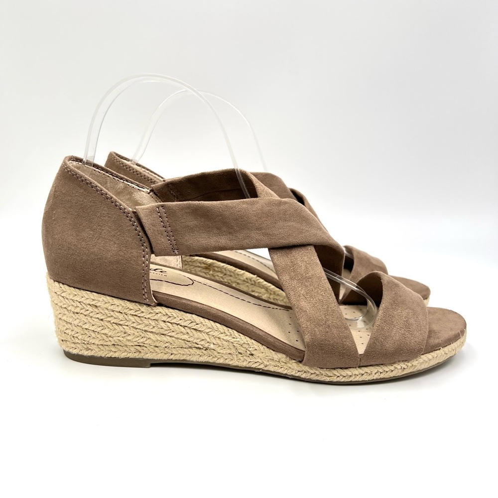 LifeStride Womens Size 9.5 Siesta Brown Espadrilles Wedges Sandals Shoes NEW